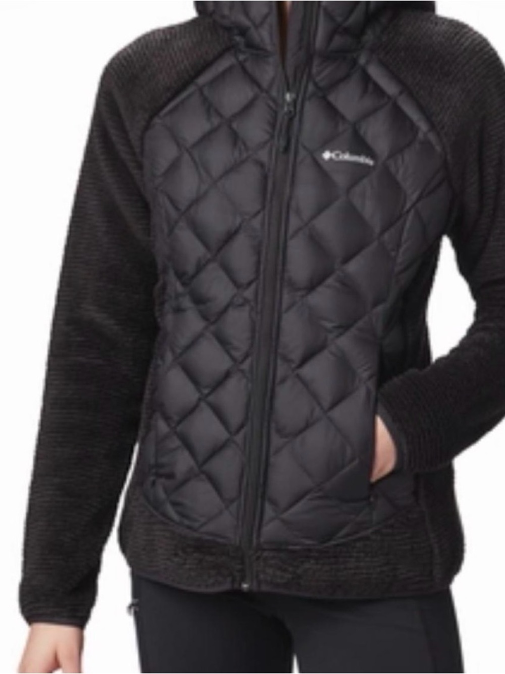 Columbia Black Quilted Hybrid Puffer Jacket